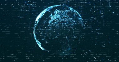 Dijital uzay dünyası 3d veri arkaplanı