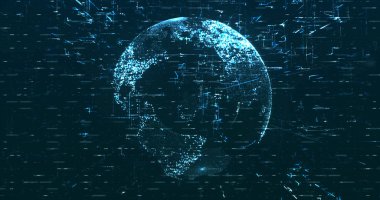 Dijital uzay dünyası 3d veri arkaplanı