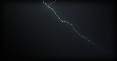 Gerçekçi yansımalar siyah bir zemin üzerine yıldırım