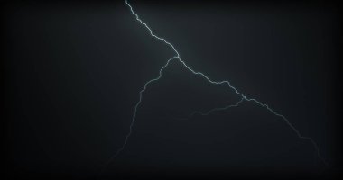 Gerçekçi yansımalar siyah bir zemin üzerine yıldırım