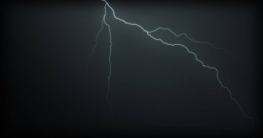 Gerçekçi yansımalar siyah bir zemin üzerine yıldırım