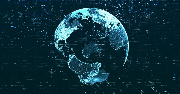 Digital space world 3d data earth background