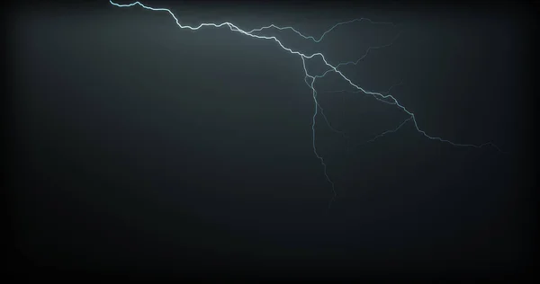 Lightning Strikes Black Background Realistic Reflections — Stock Photo, Image