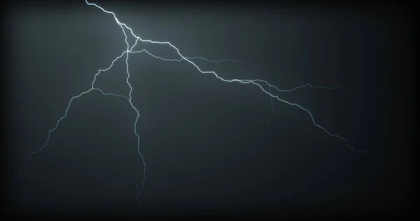 Lightning Strikes Black Background Realistic Reflections — Stock Photo, Image