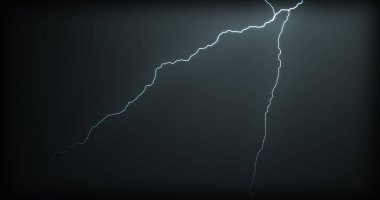 Gerçekçi yansımalar siyah bir zemin üzerine yıldırım
