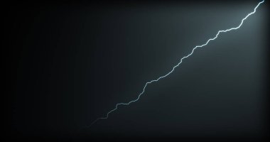 Gerçekçi yansımalar siyah bir zemin üzerine yıldırım