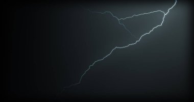 Gerçekçi yansımalar siyah bir zemin üzerine yıldırım