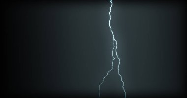 Gerçekçi yansımalar siyah bir zemin üzerine yıldırım