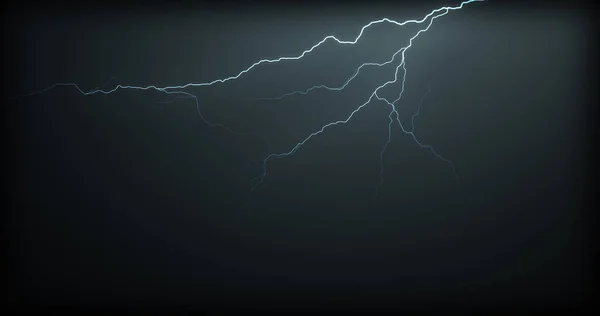 Lightning Strikes Black Background Realistic Reflections — Stock Photo, Image