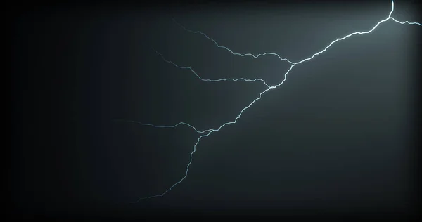 Lightning Strikes Black Background Realistic Reflections — Stock Photo, Image