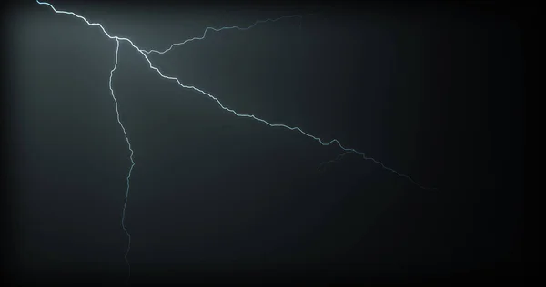 Lightning Strikes Een Zwarte Achtergrond Met Realistische Reflecties — Stockfoto