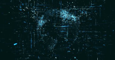Soyut dijital ağ veri arkaplanı, 3d görüntüleme