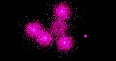 Havai fişek patlaması siyah bir arkaplanda kıvılcım saçar