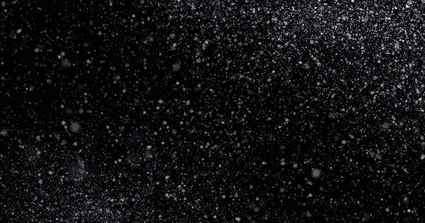 Nieve Blanca Natural Del Invierno Sobre Fondo Negro — Foto de Stock