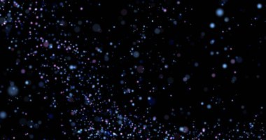 Siyah arkaplanda uçan toz parçacıkları