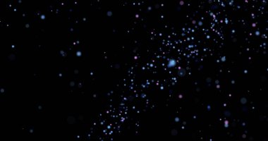 Siyah arkaplanda uçan toz parçacıkları