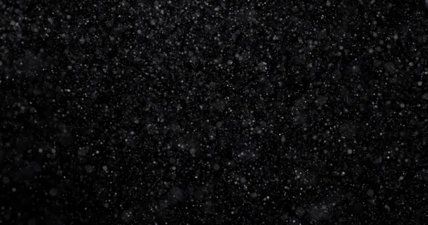 Natural White Winter Snowfall Black Background — Stock Photo, Image