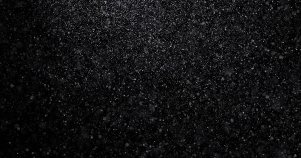 Natural White Winter Snowfall Black Background — Stock Photo, Image