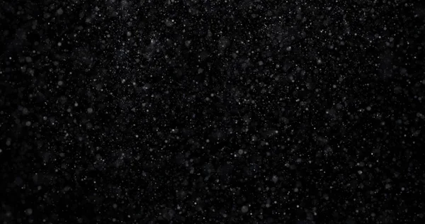 Natuurlijke Witte Winter Sneeuwval Een Zwarte Achtergrond — Stockfoto