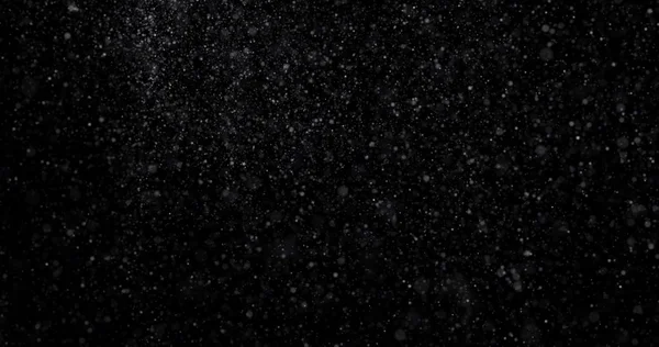 Natural White Winter Snowfall Black Background — Stock Photo, Image