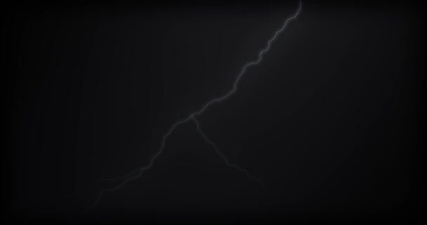 Lightning Strikes Black Background Realistic Reflections — Stock Video