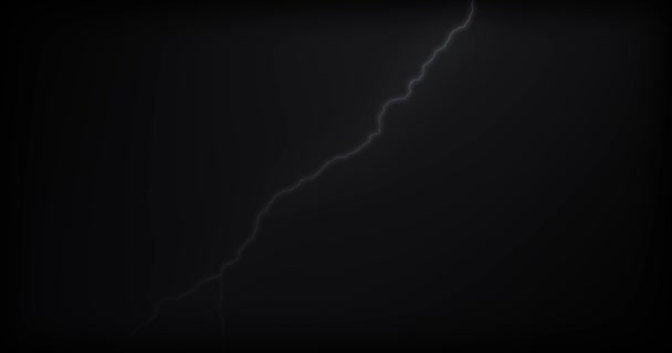 Lightning Strikes Black Background Realistic Reflections — Stock Video