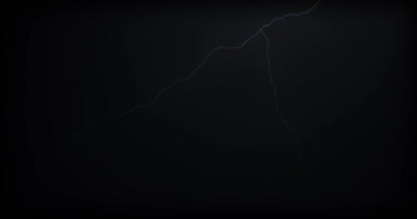 Lightning Strikes Een Zwarte Achtergrond Met Realistische Reflecties — Stockvideo