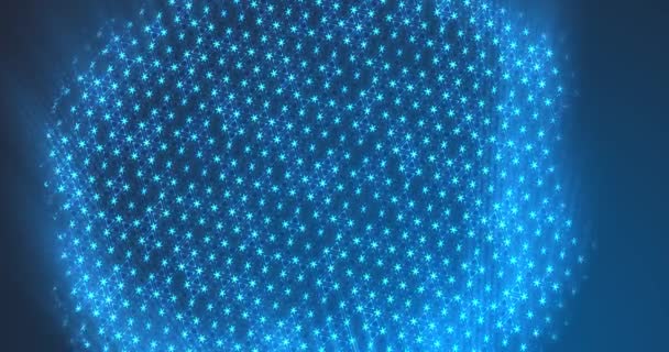 Particules Triangulaires Abstraites Sur Fond Bleu — Video