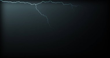 Gerçekçi yansımalar siyah bir zemin üzerine yıldırım