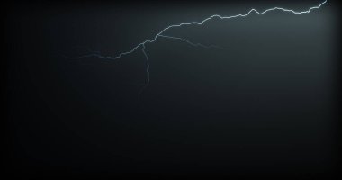 Gerçekçi yansımalar siyah bir zemin üzerine yıldırım