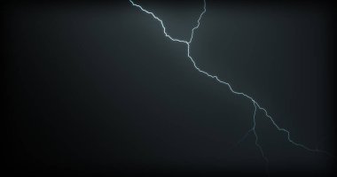 Gerçekçi yansımalar siyah bir zemin üzerine yıldırım