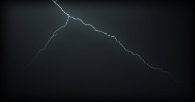 Gerçekçi yansımalar siyah bir zemin üzerine yıldırım