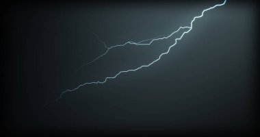 Gerçekçi yansımalar siyah bir zemin üzerine yıldırım