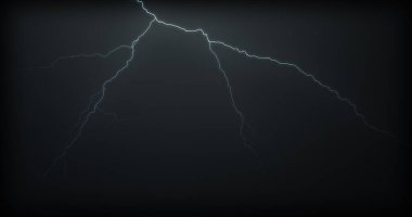 Gerçekçi yansımalar siyah bir zemin üzerine yıldırım