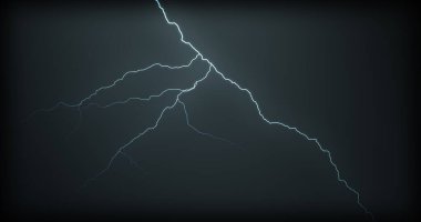 Gerçekçi yansımalar siyah bir zemin üzerine yıldırım