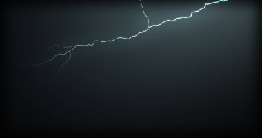 Gerçekçi yansımalar siyah bir zemin üzerine yıldırım