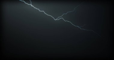 Gerçekçi yansımalar siyah bir zemin üzerine yıldırım