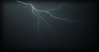 Gerçekçi yansımalar siyah bir zemin üzerine yıldırım