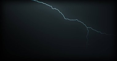 Gerçekçi yansımalar siyah bir zemin üzerine yıldırım