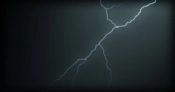 Lightning Strikes Black Background Realistic Reflections — Stock Photo, Image