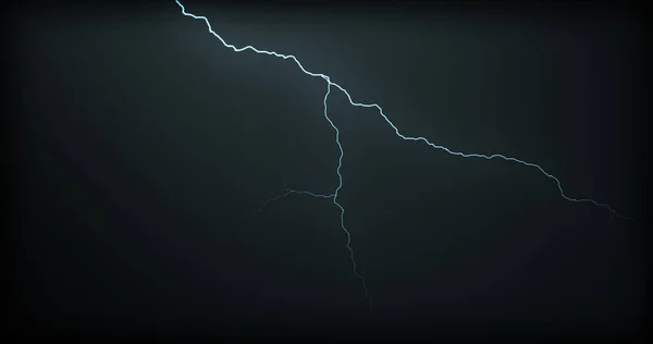 Lightning Strikes Black Background Realistic Reflections — Stock Photo, Image