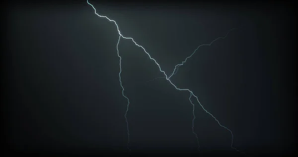 Lightning Strikes Black Background Realistic Reflections — Stock Photo, Image