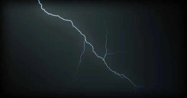 Lightning Strikes Black Background Realistic Reflections — Stock Photo, Image