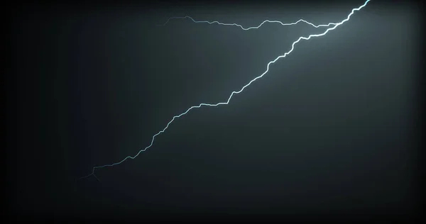 Blitz Schlägt Auf Schwarzem Hintergrund Mit Realistischen Reflexionen Ein — Stockfoto