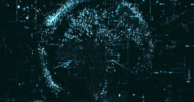 Soyut dijital ağ veri arkaplanı, 3d görüntüleme