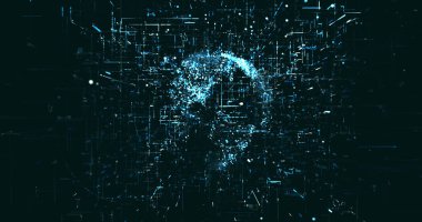 Soyut dijital ağ veri arkaplanı, 3d görüntüleme