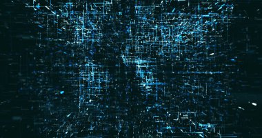 Soyut dijital ağ veri arkaplanı, 3d görüntüleme