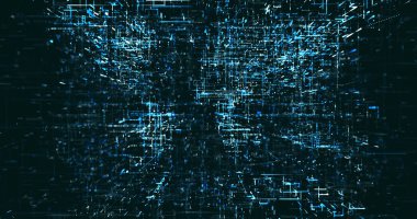 Soyut dijital ağ veri arkaplanı, 3d görüntüleme