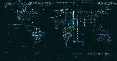 Soyut dijital ağ veri arkaplanı, 3d görüntüleme