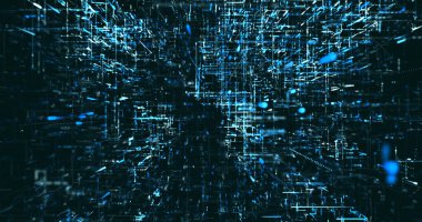 Soyut dijital ağ veri arkaplanı, 3d görüntüleme